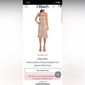 Gianni Bini
Halston Multi-Colored Striped Print Sequin Midi Dresses